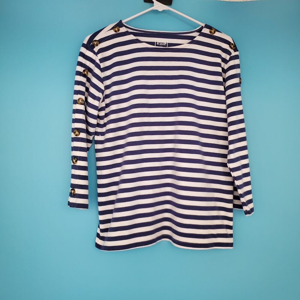 Hastings & Smith Top Size PS Petite 3/4 Sleeve Striped